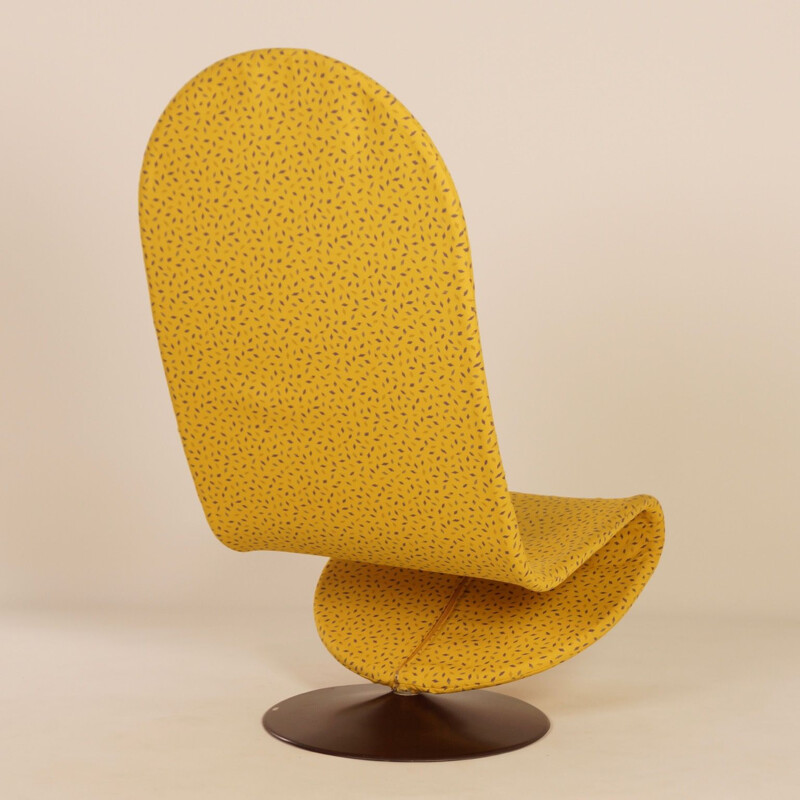 Vintage Yellow 123 Chair by Verner Panton for Fritz Hansen, 1970s