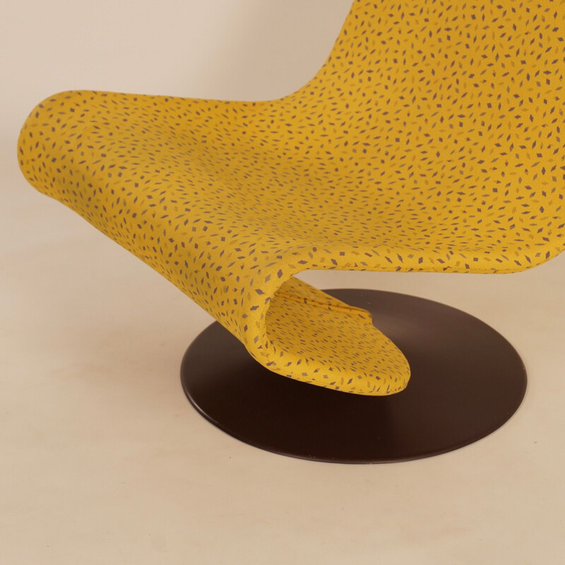 Vintage Yellow 123 Chair by Verner Panton for Fritz Hansen, 1970s