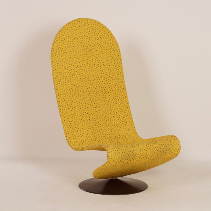 Silla Vintage Yellow 123 de Verner Panton para Fritz Hansen, 1970