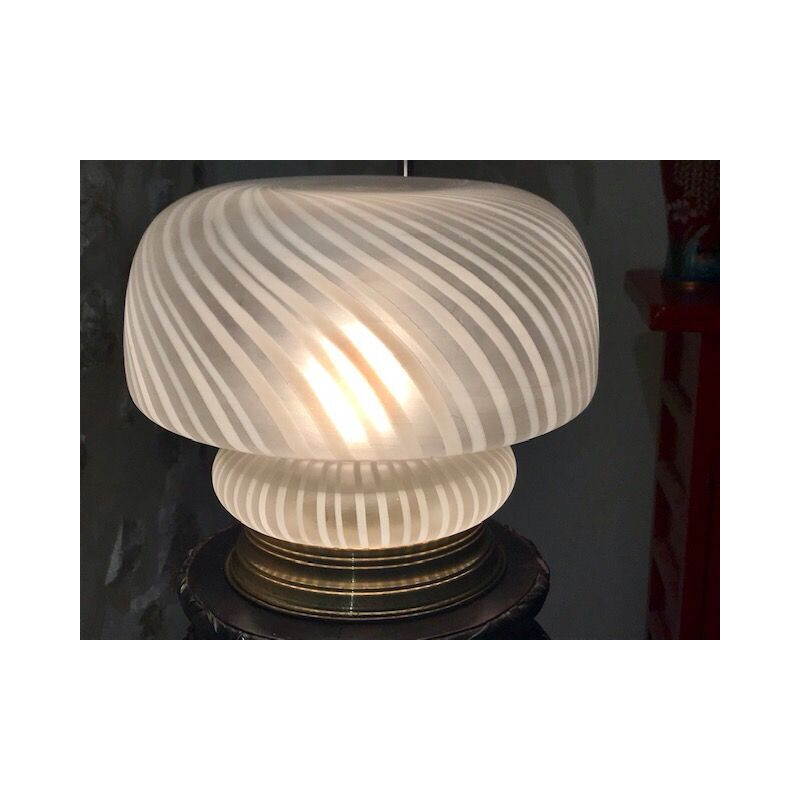 Lampe vintage champignon en verre de Murano par Vetri, 1960