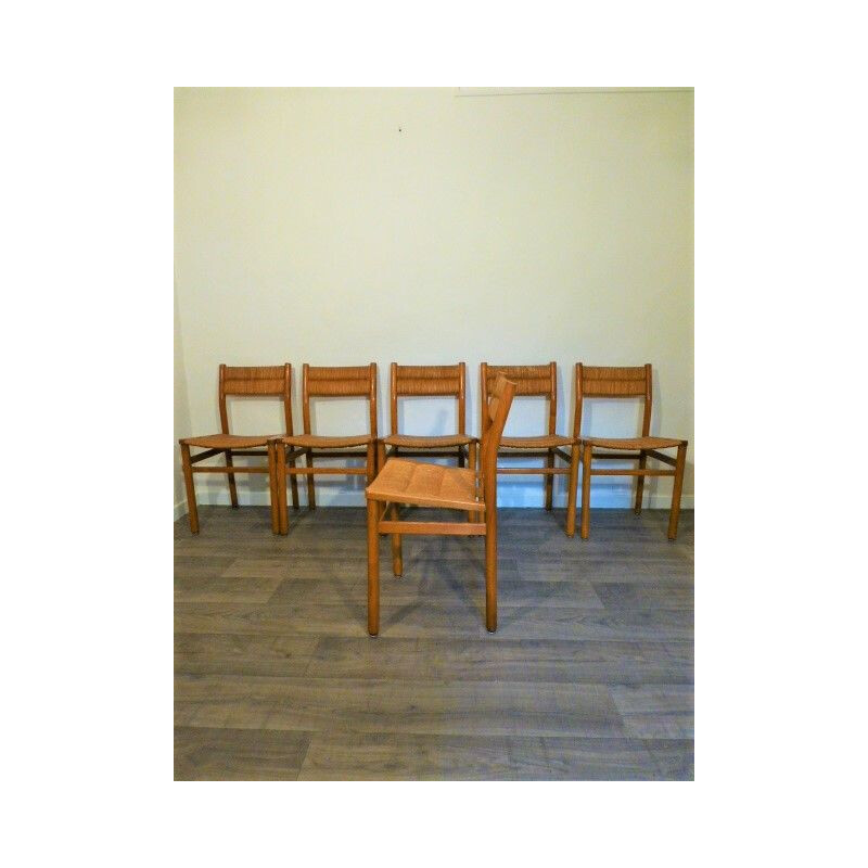 Set of 6 vintage chairs by Pierre Gautier Delaye for Weekend, 1960s