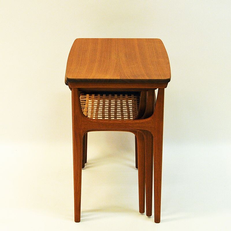 Set of 3 vintage teak side tables by Erling Torvits for HM, Denmark, 1960s