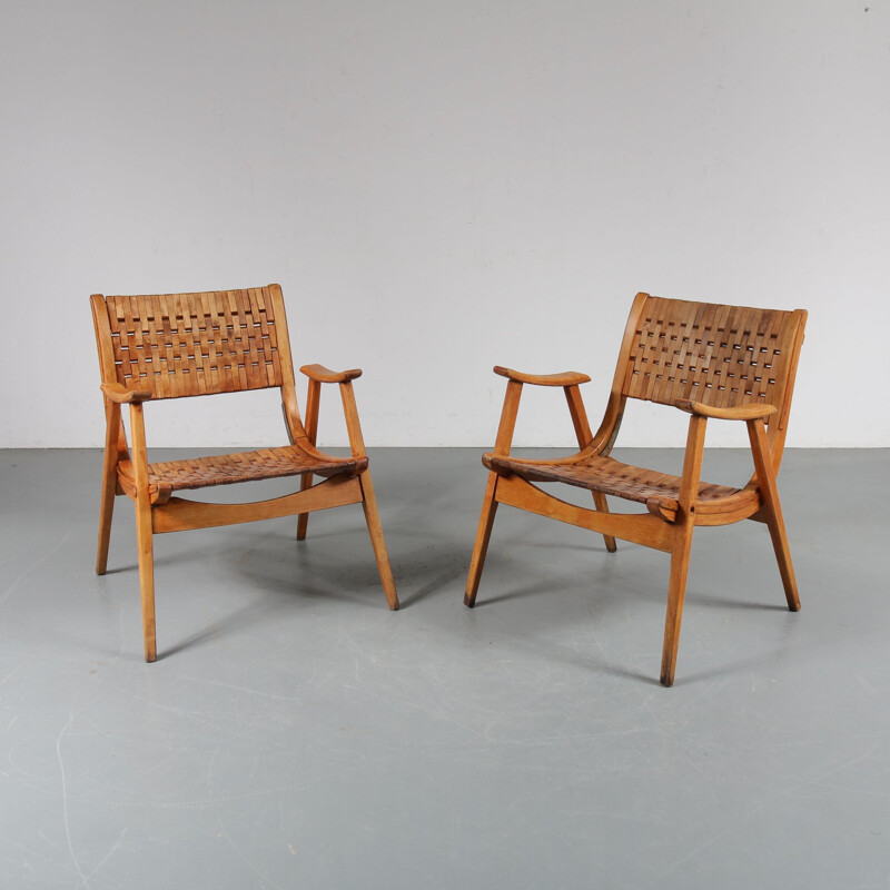 Pair of vintage lounge chairs by Erich Dieckmann for Gelanka Tyskland, Germany 1930