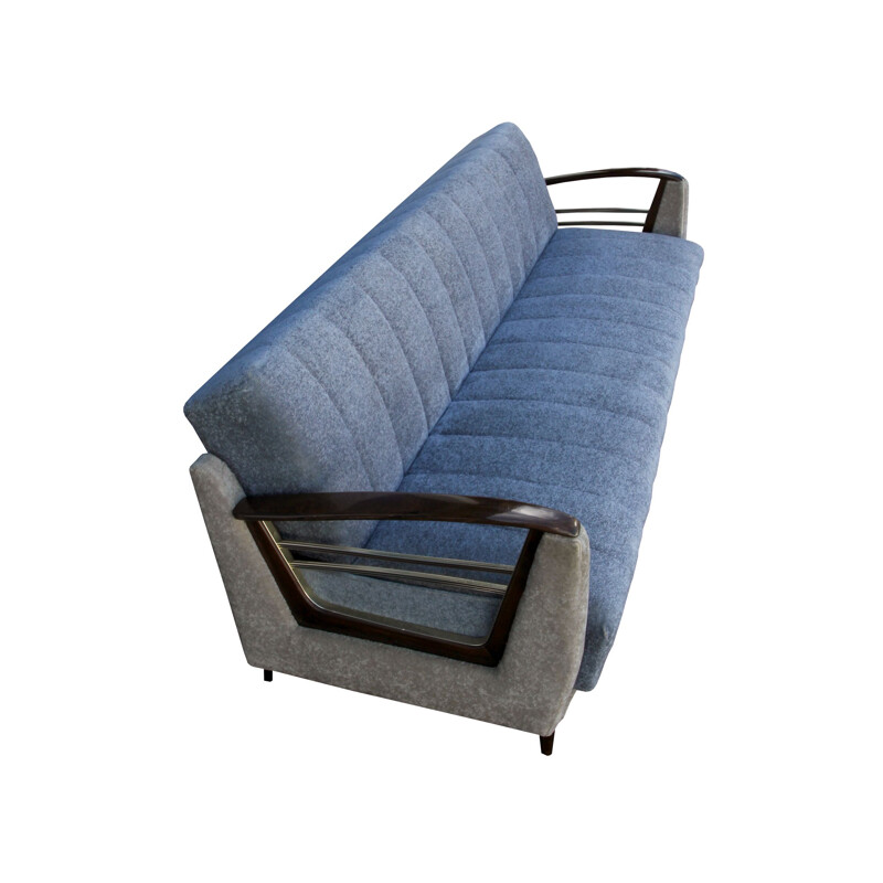 Vintage sofadaybed in blue-beige 1950