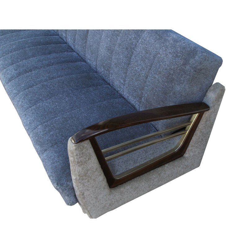 Sofá-cama Vintage em azul- bege 1950