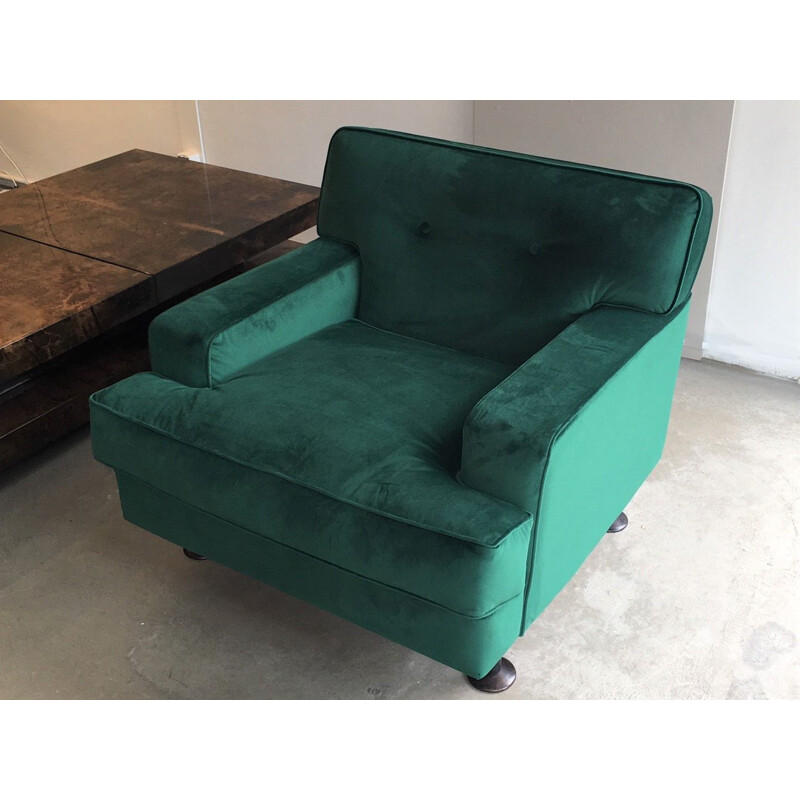 Vintage chair and ottoman, Square model, Zanuso 1962