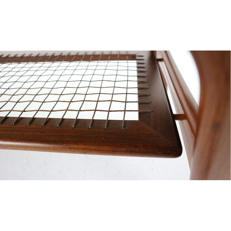 Danish Teak and Wicker Coffee Table by Arne Hovmand-Olsen, 1960