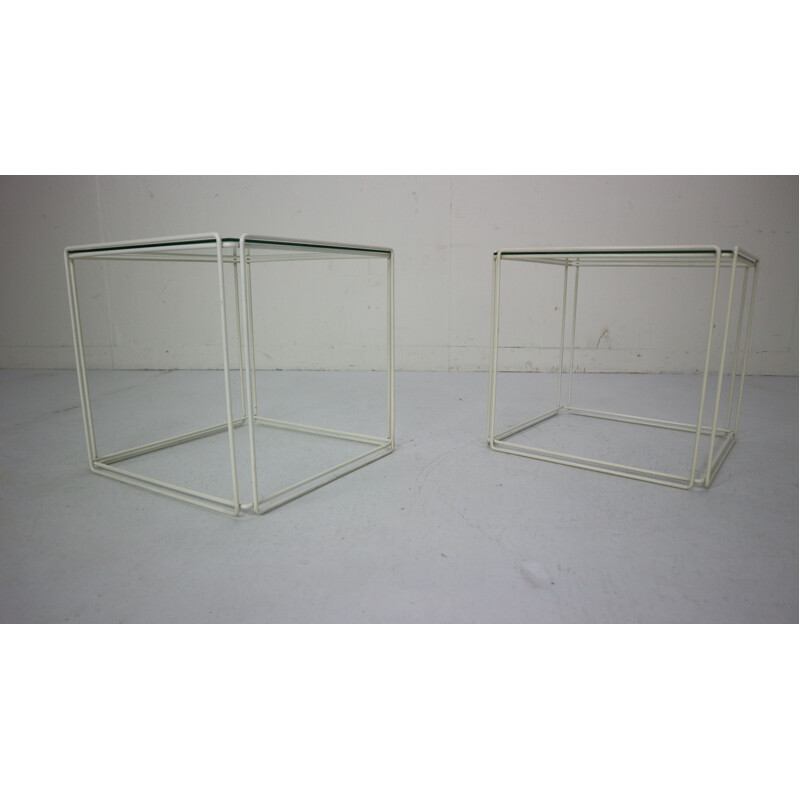 Set of 2 Graphical Isoceles Side Tables by Max Sauze Isoceles for Atrow, 1970s