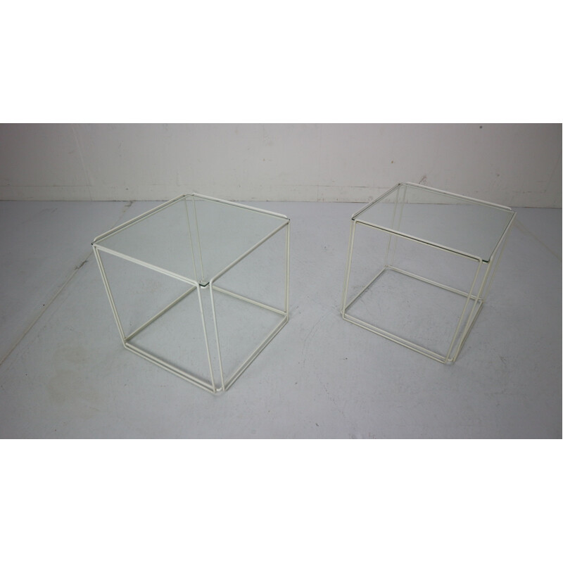 Set of 2 Graphical Isoceles Side Tables by Max Sauze Isoceles for Atrow, 1970s