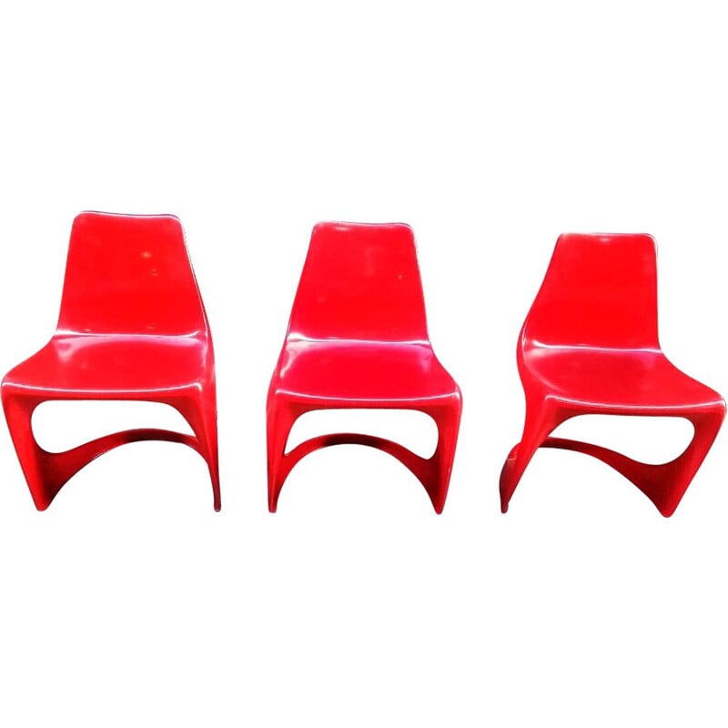 Ensemble de 3 chaises vintage Cantilever 290 en plastique par Steen Ostergaard