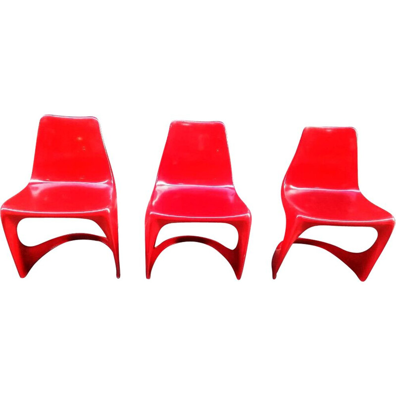 Set of 3 vintage Cantilever 290 plastic chairs by Steen Ostergaard for Cado