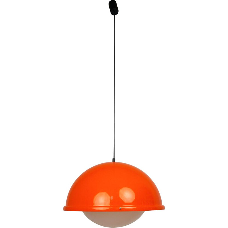 Vintage Orange Acrylic hanging Lamp, Germany, 1970s