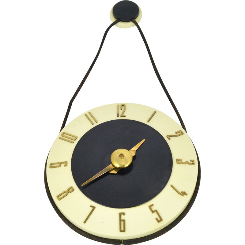 Vintage mechanical wall clock by Soviet Jantar Factory, 1950