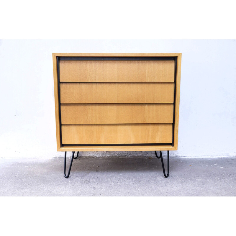 Vintage elm wood chest of drawers by Erich Stratmann for Möbel, 1950s