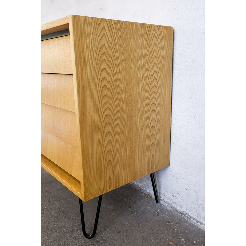 Vintage elm wood chest of drawers by Erich Stratmann for Möbel, 1950s