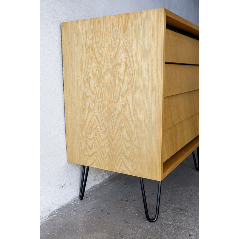 Vintage elm wood chest of drawers by Erich Stratmann for Möbel, 1950s