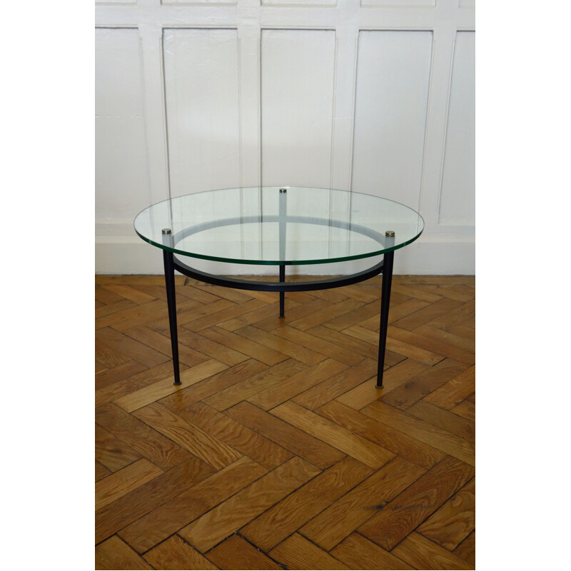 Vintage metal coffee table by Roger Le Bihan, France, 1950s