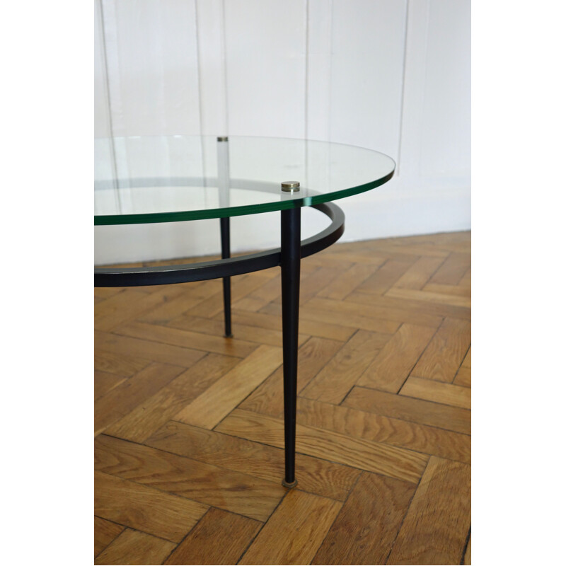 Vintage metal coffee table by Roger Le Bihan, France, 1950s