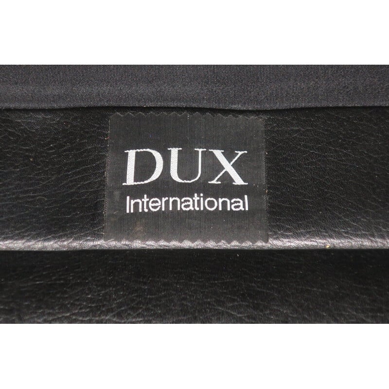 Vintage black leather armchair from Dux, Sweden, 1960s