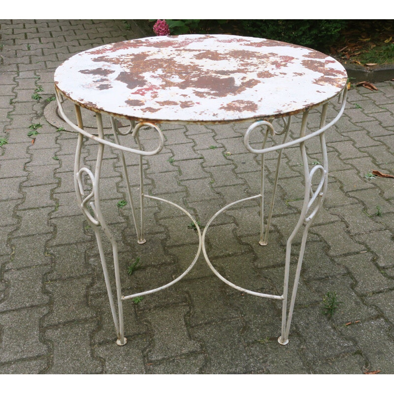 Table de jardin vintage en métal peint, années 50