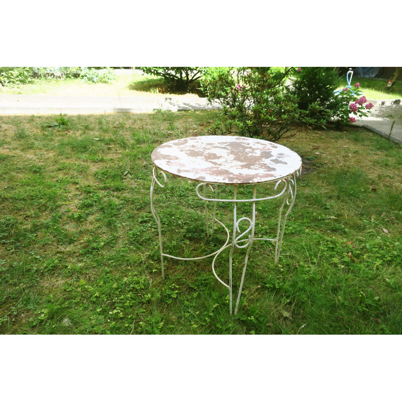 Vintage painted metal garden table, 1950s