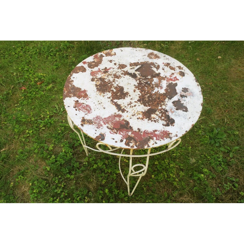 Vintage painted metal garden table, 1950s