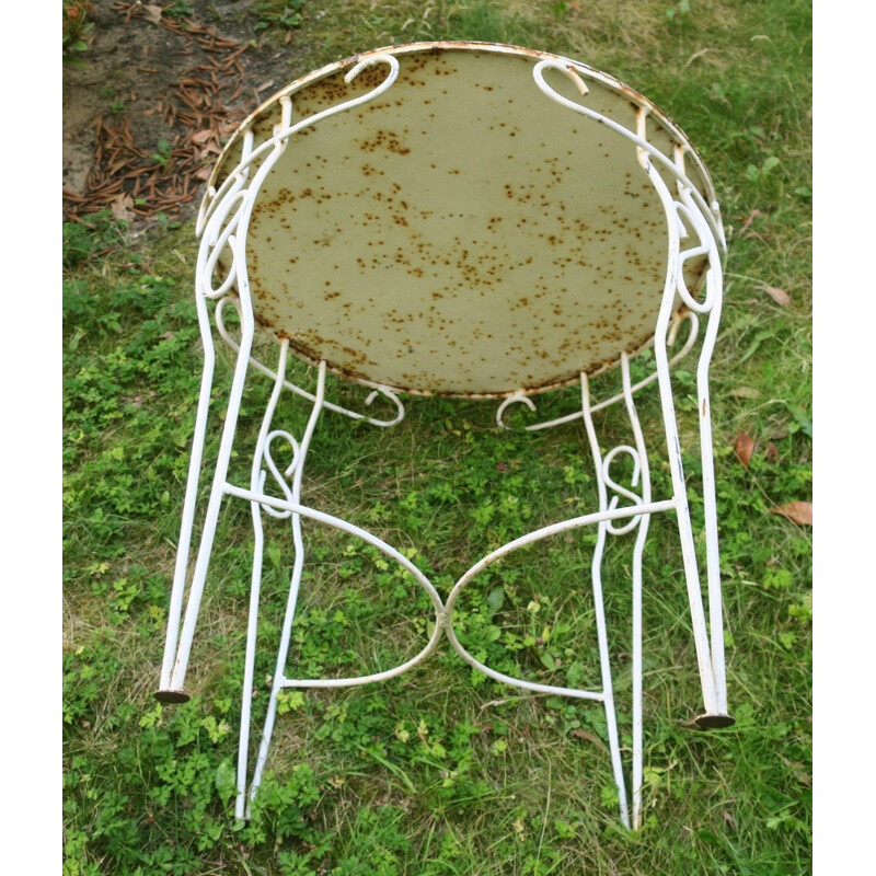 Table de jardin vintage en métal peint, années 50