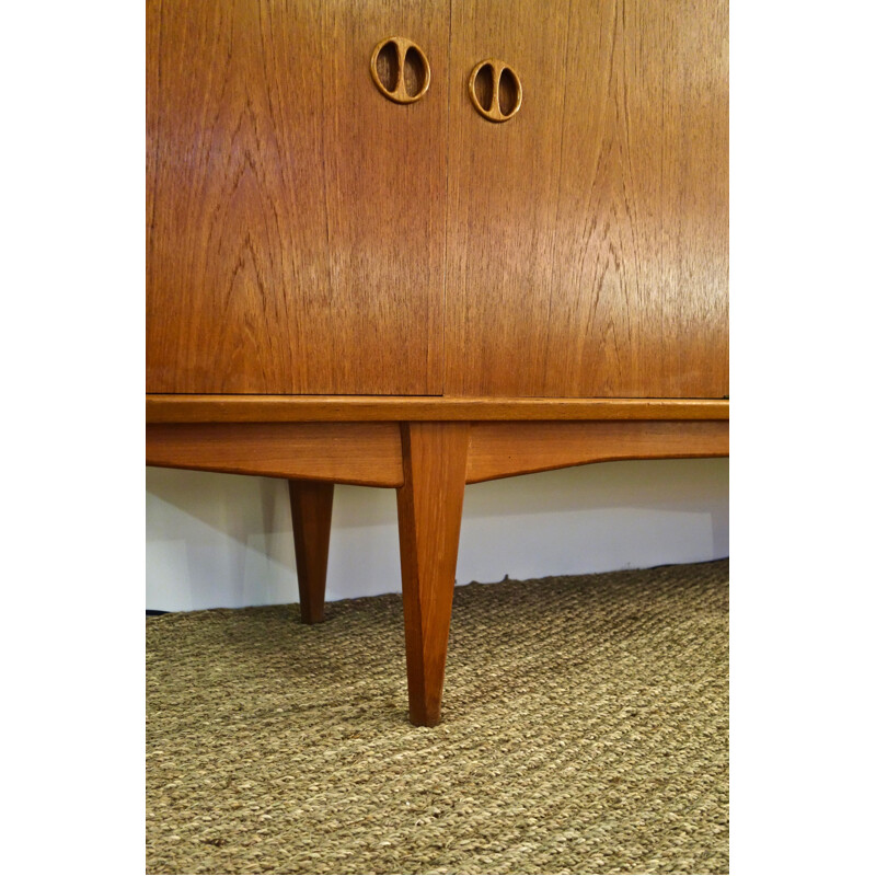 Vintage teak and brass details sideboard, 1960s