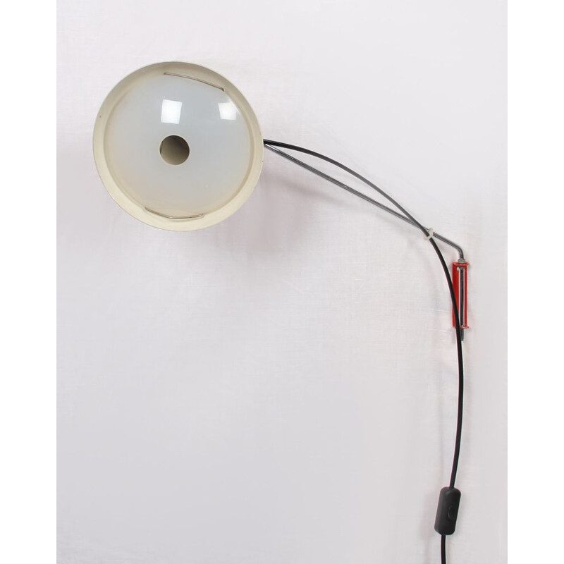 Vintage red metal wall light, Czech Republic, 1970s