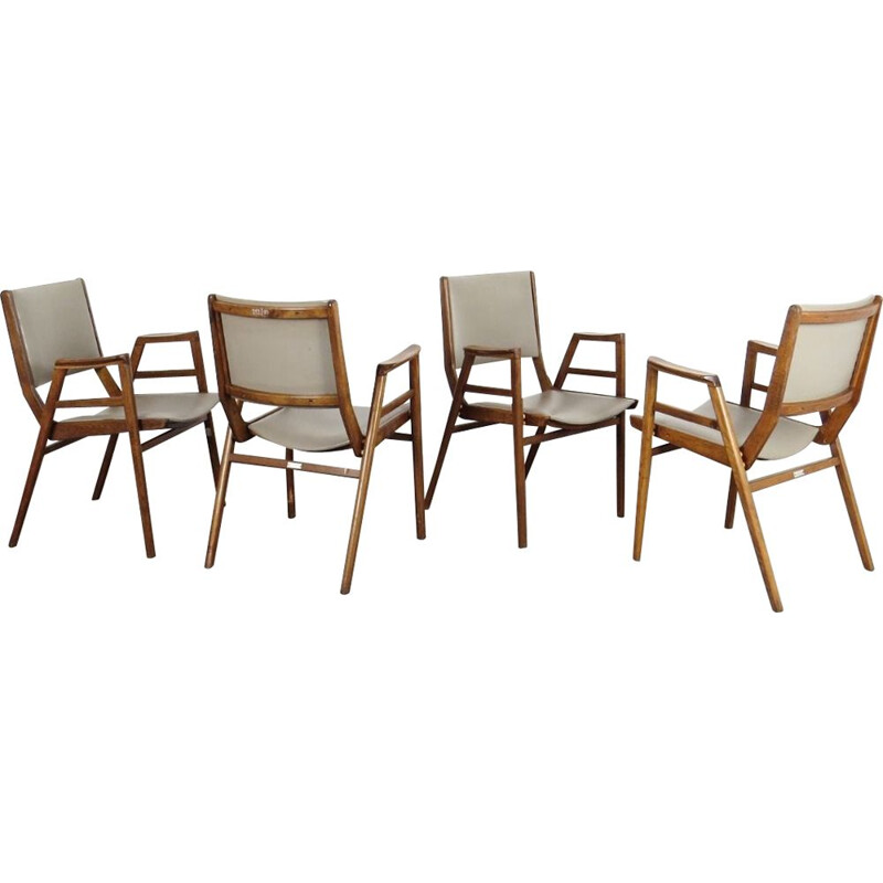 Vintage set of 4 armchairs by František JIrak, 1960