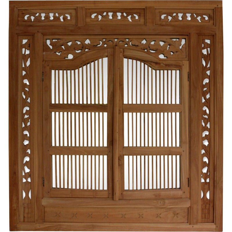 Mirror carved wooden window moucharabieh style