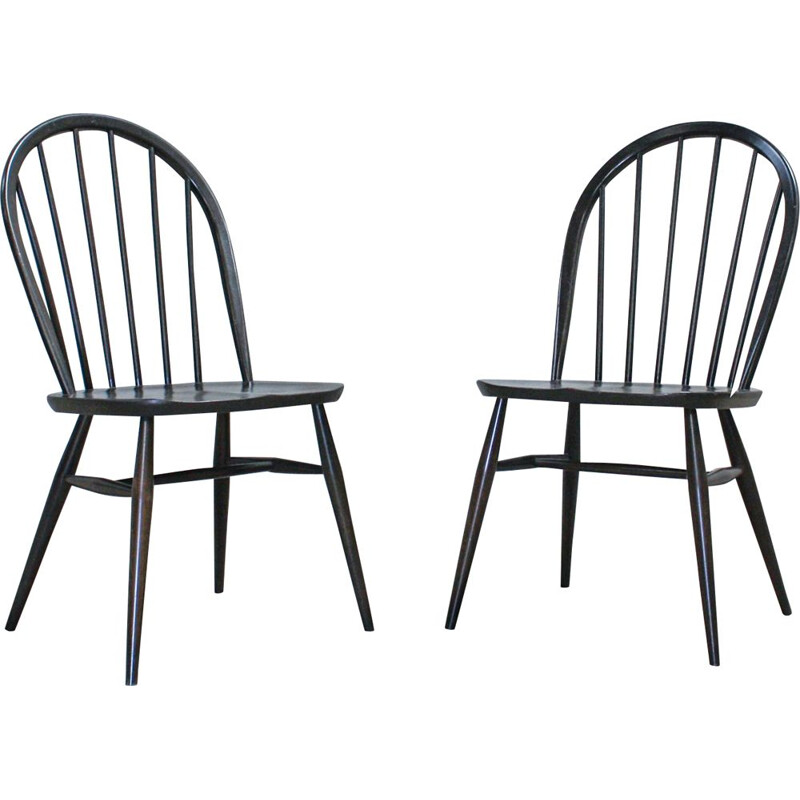 Pair of Vintage Windsor Chairs by Lucian Ercolani for Ercol, 1970s 