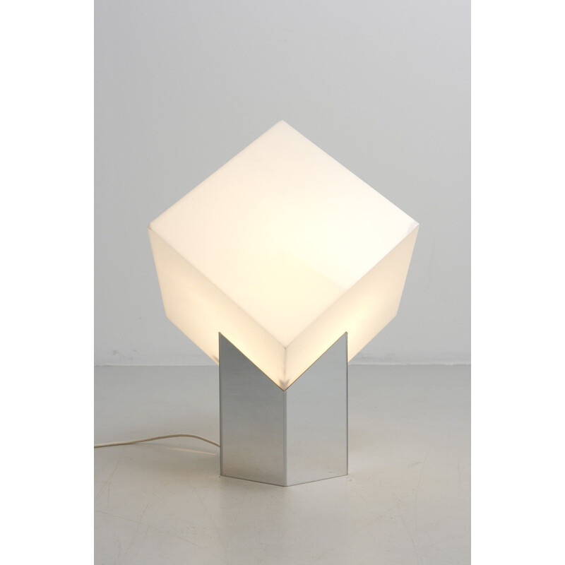 Lampe cube blanche vintage de Paul Driessen de Raak, 1974
