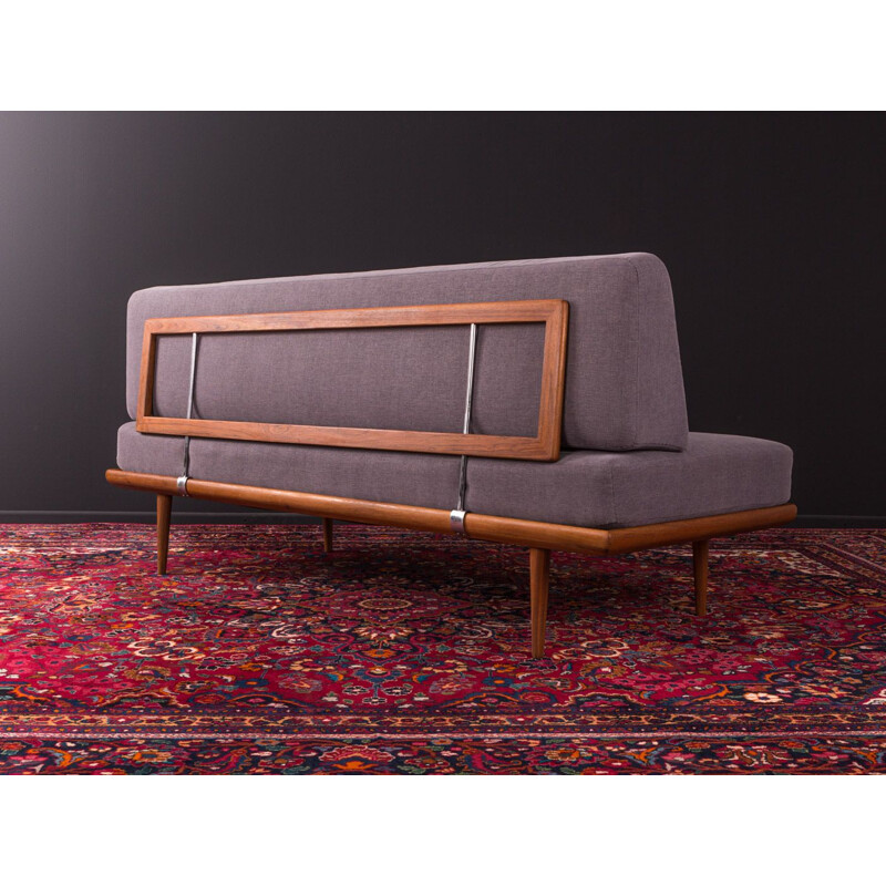 Vintage teak grey-purple sofa by Peter Hvidt & Orla Mølgaard-Nielsen, 1960s