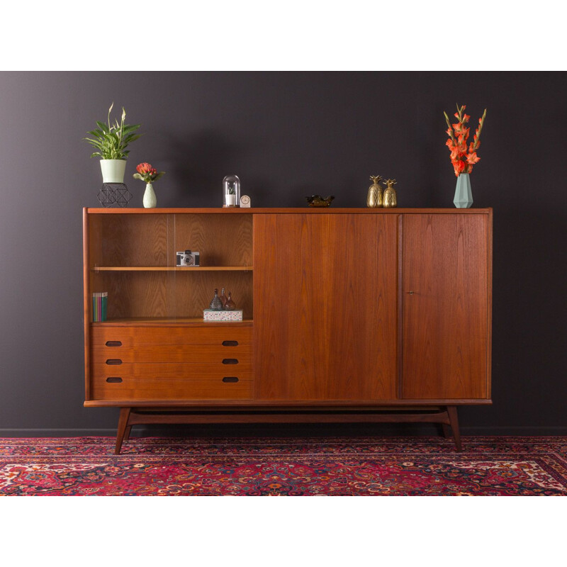 Vintage teak and glass sideboard, Germany, 1960s