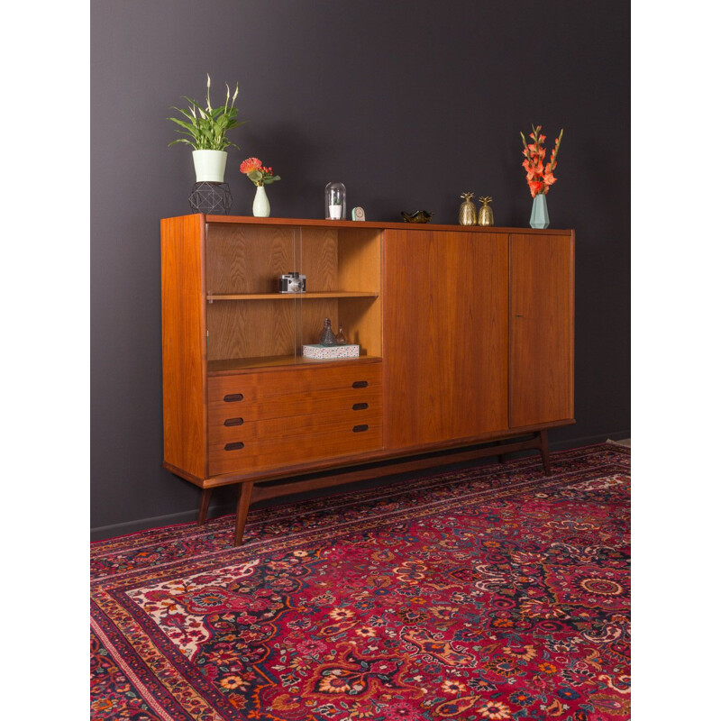 Vintage teak and glass sideboard, Germany, 1960s