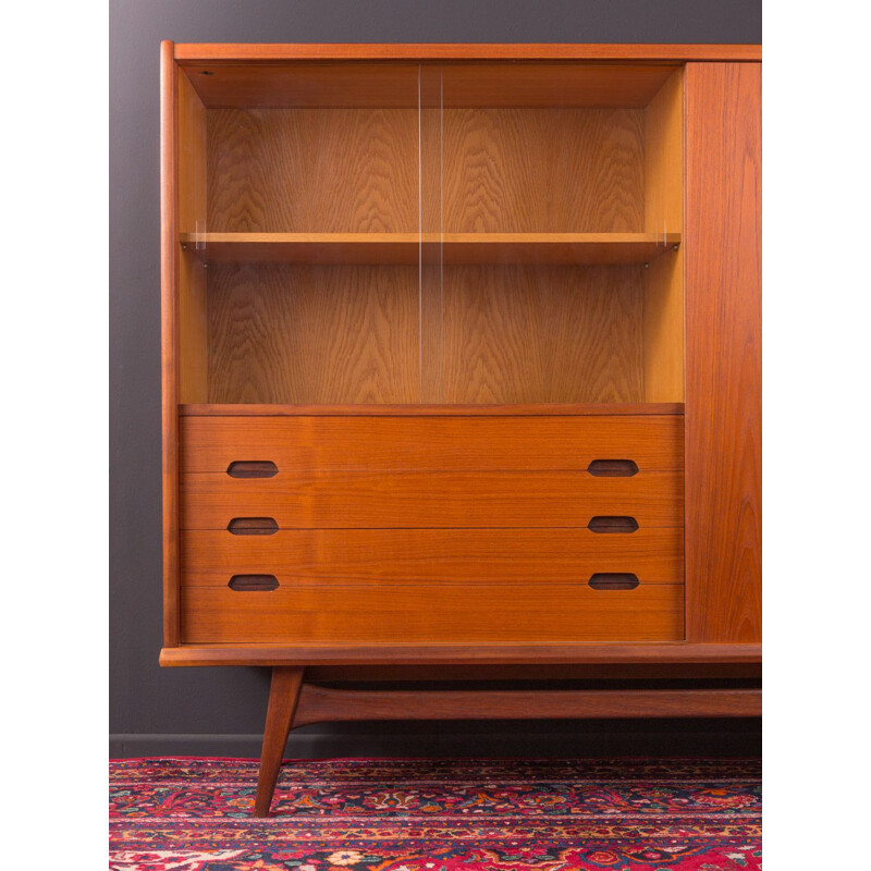 Vintage teak and glass sideboard, Germany, 1960s