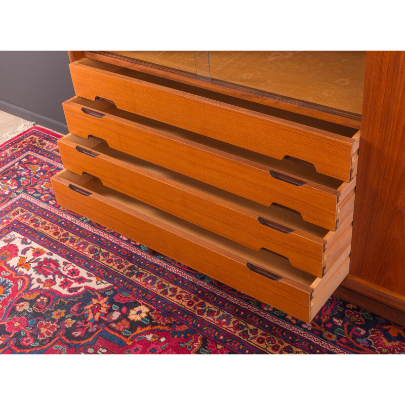 Vintage teak and glass sideboard, Germany, 1960s