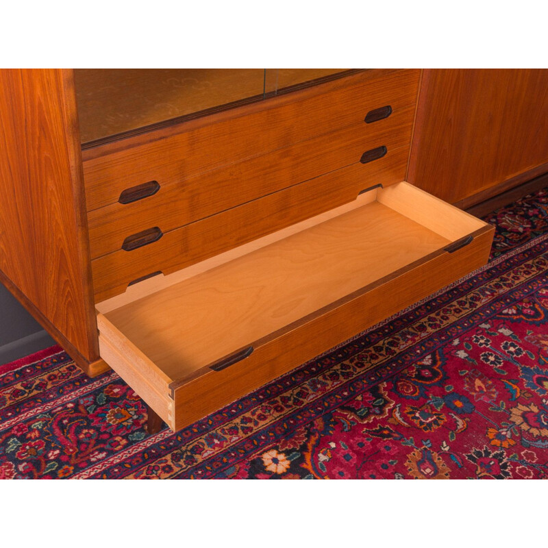 Vintage teak and glass sideboard, Germany, 1960s