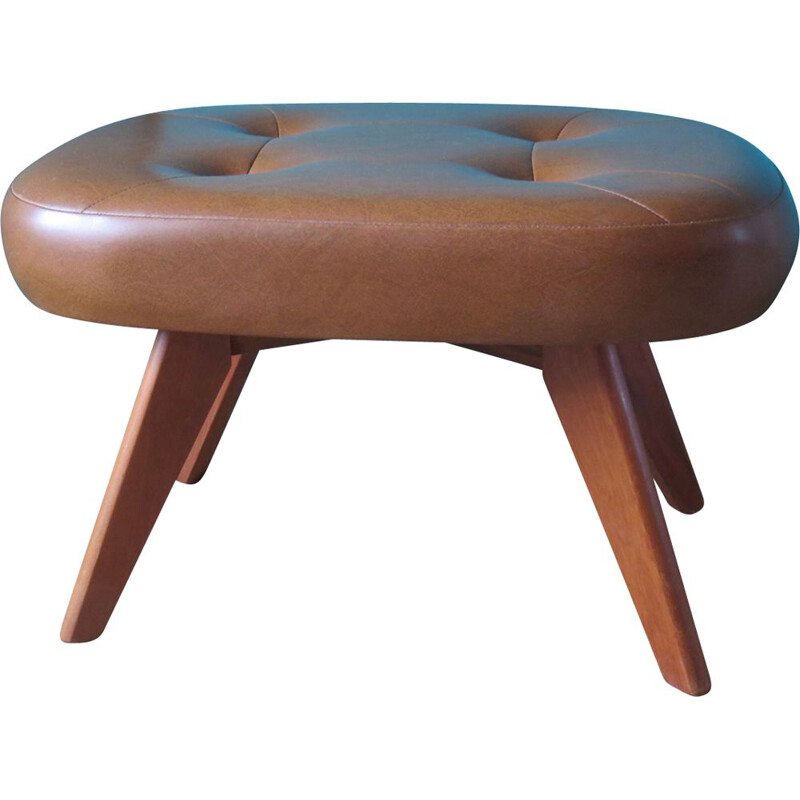 Vintage stool or footrest sets in skai, Denmark 1960