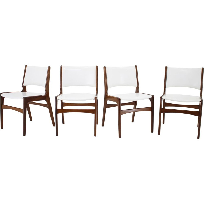 Vintage set of 4 teak Dining Chairs, Denmark 1960