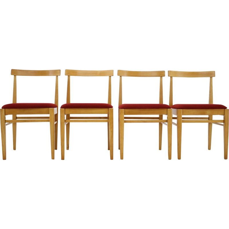 Conjunto vintage de 4 sillas de comedor de Thon, 1970