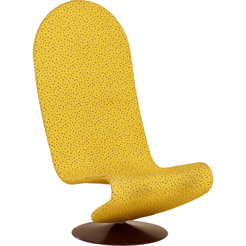 Vintage Yellow 123 Chair by Verner Panton for Fritz Hansen, 1970s