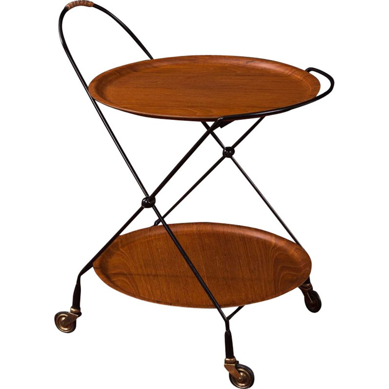 Vintage serving trolley by Ary Fanérprodukter Nybro, 1950s