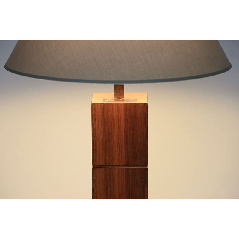 Vintage teak wood table light by Ateljé Glas & Trä, Hovmantorp. Sweden 1960