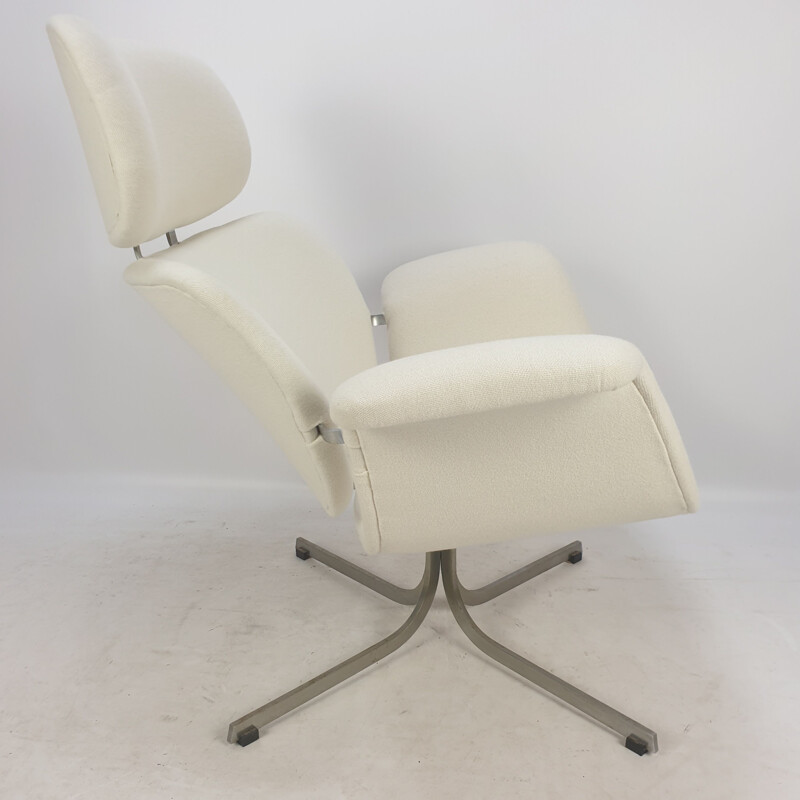 Fauteuil vintage grande tulipe et tabouret de Pierre Paulin pour Artifort, 1960