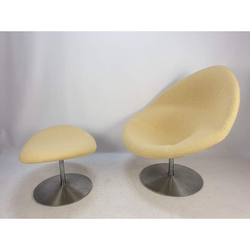 Vintage big globe chair and ottoman by Pierre Paulin for Artifort, 1960