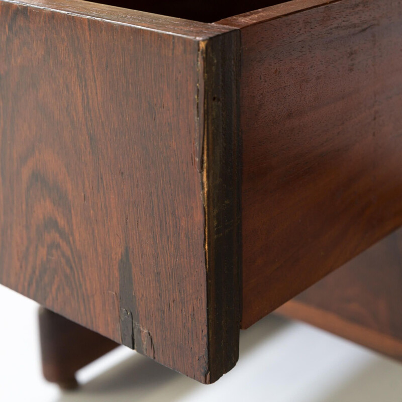 Vintage presidential executive rosewood office desk in the manor of Serge Rodrigues 1960