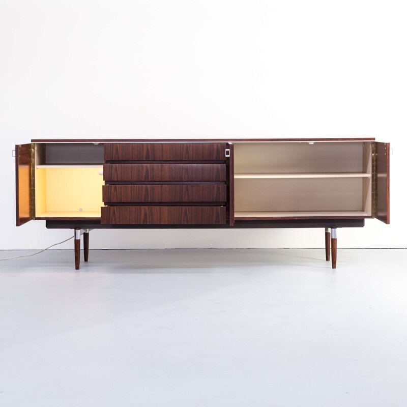 Vintage dutch modernist design rosewood veneer sideboard 1960