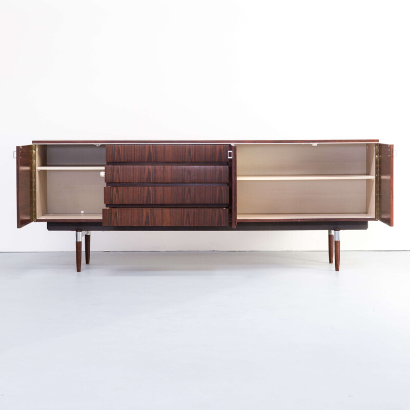 Vintage dutch modernist design rosewood veneer sideboard 1960